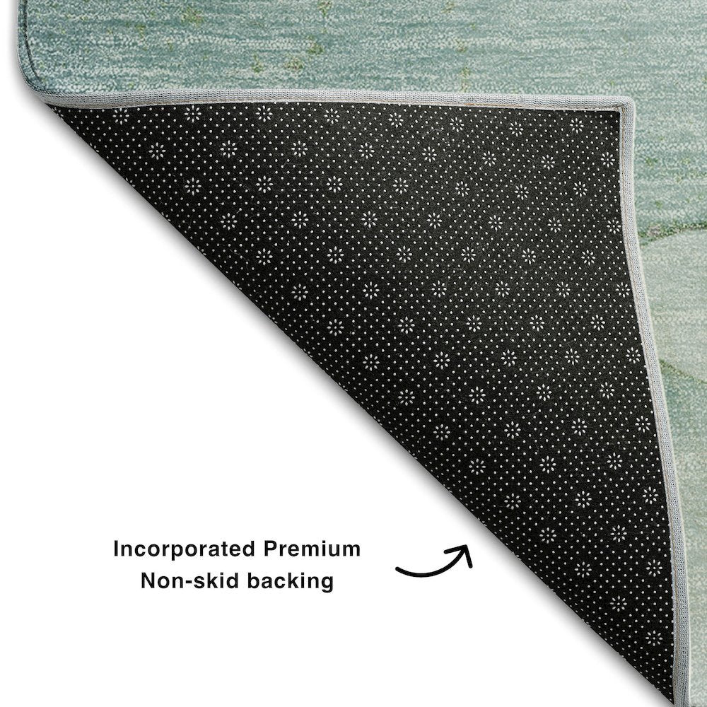 Premium Machine Washable Mayfield  Teal 3' x 5' Rug