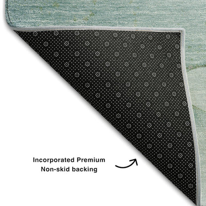 Premium Machine Washable Mayfield  Teal 8' x 8' Round Rug