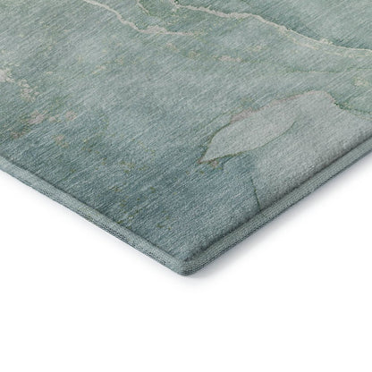 Premium Machine Washable Mayfield  Teal 8' x 8' Round Rug