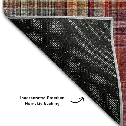 Premium Machine Washable Mayfield  Red 8' x 8' Round Rug