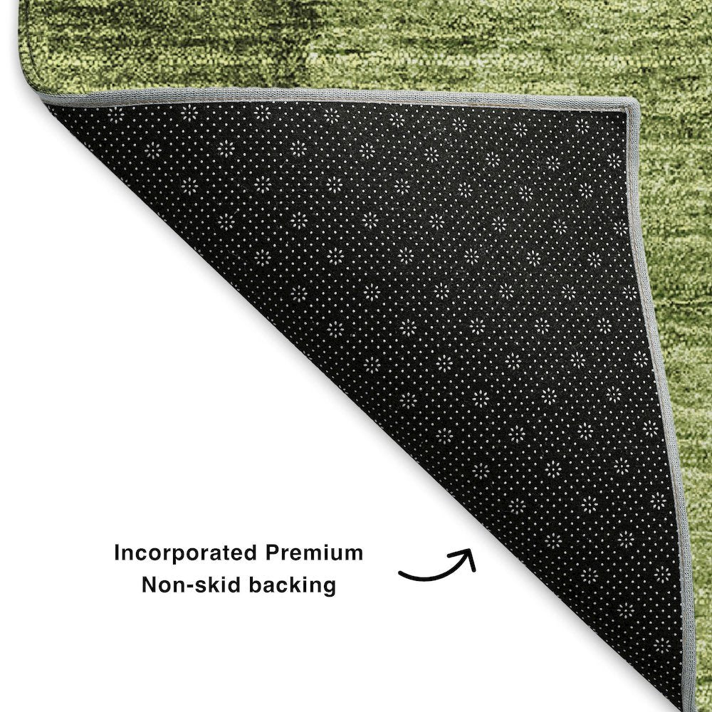 Premium Machine Washable Mayfield  Olive 8' x 8' Round Rug
