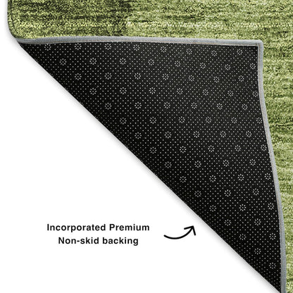 Premium Machine Washable Mayfield  Olive 8' x 8' Round Rug