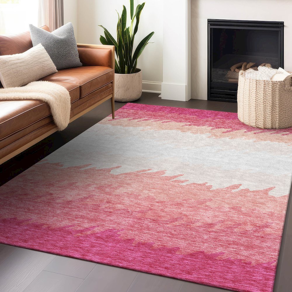 Premium Machine Washable Mayfield AMF736 Blush 8' x 10' Rug