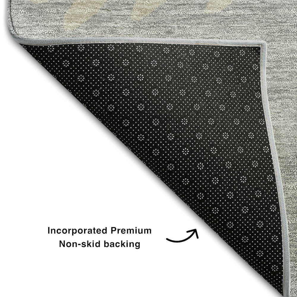 Premium Machine Washable Mayfield AMF736 Silver 10' x 14' Rug