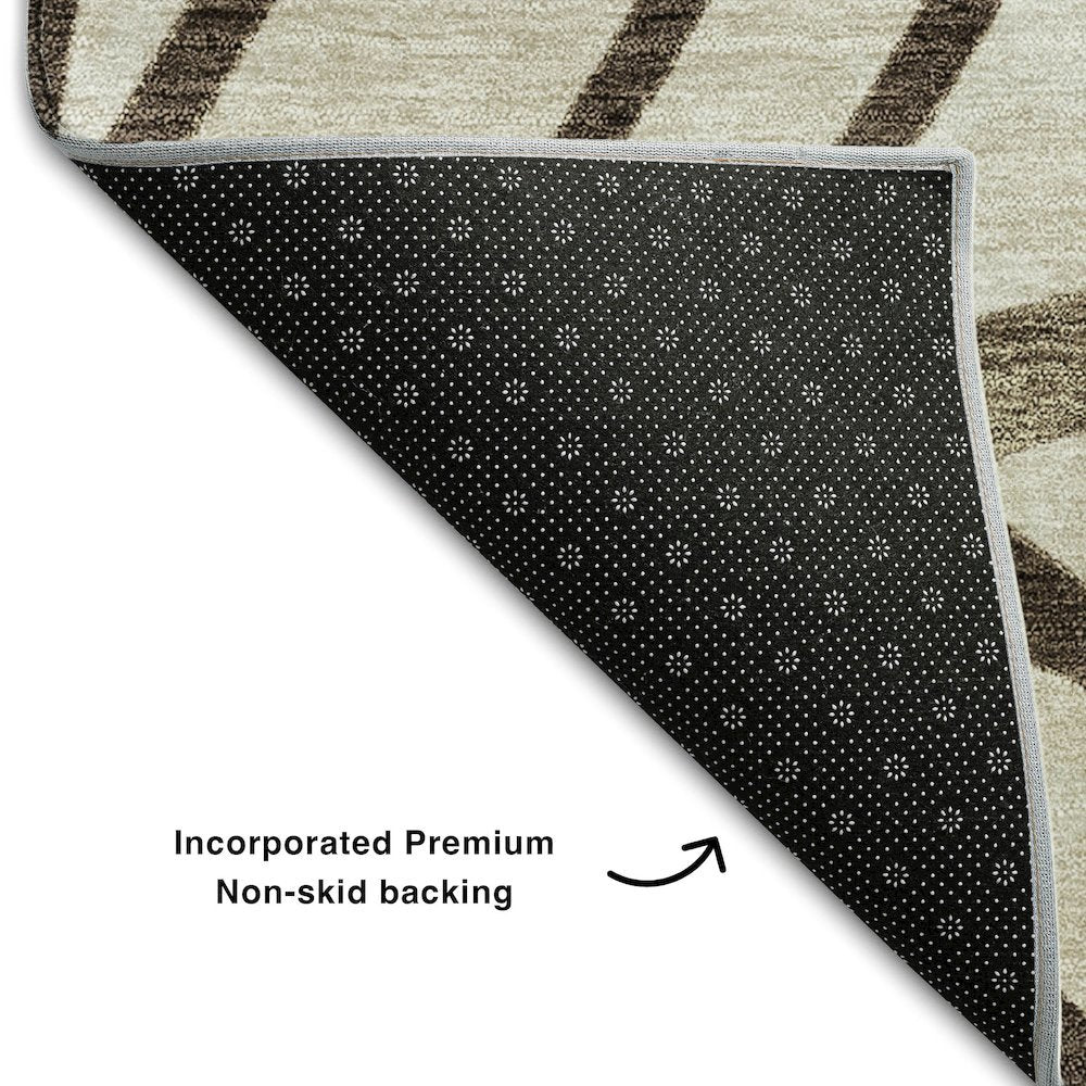 Premium Machine Washable Mayfield AMF741 Chocolate 8' x 8' Round Rug
