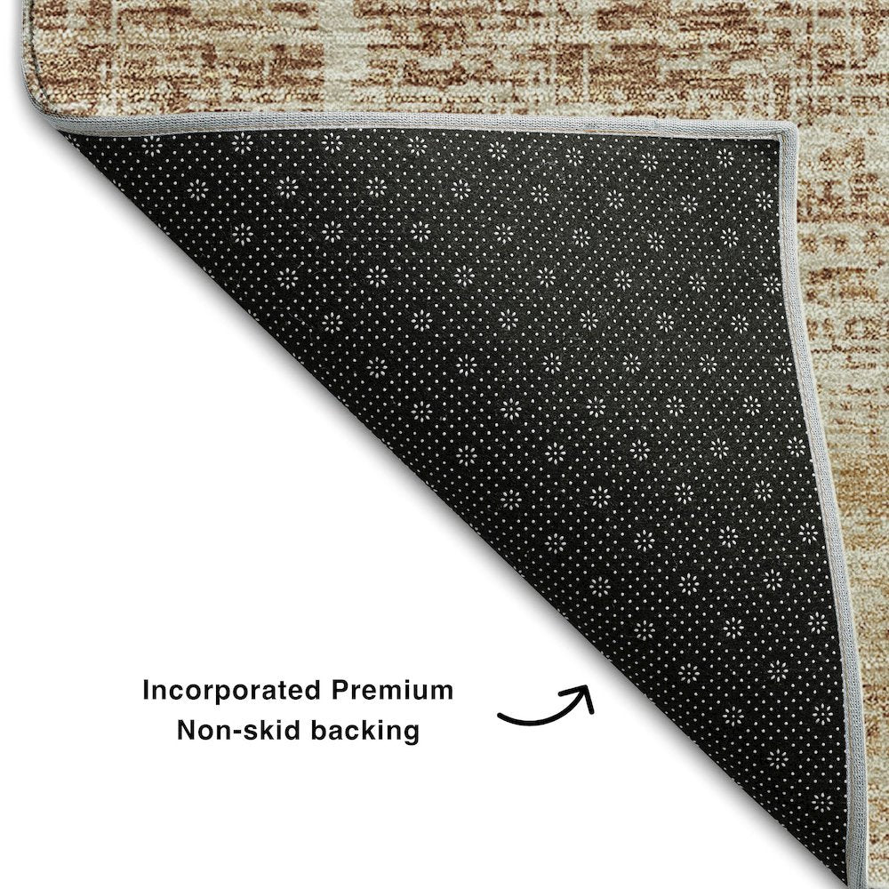 Premium Machine Washable Mayfield AMF747 Copper 8' x 8' Round Rug