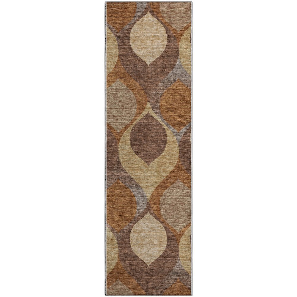 Premium Machine Washable Mayfield AMF749 Copper 2'3" x 7'6" Runner Rug