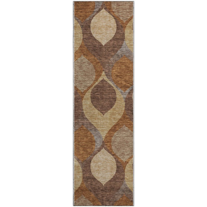 Premium Machine Washable Mayfield AMF749 Copper 2'3" x 7'6" Runner Rug