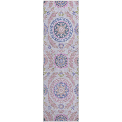 Premium Machine Washable Mayfield AMF751 Blush 2'3" x 7'6" Runner Rug