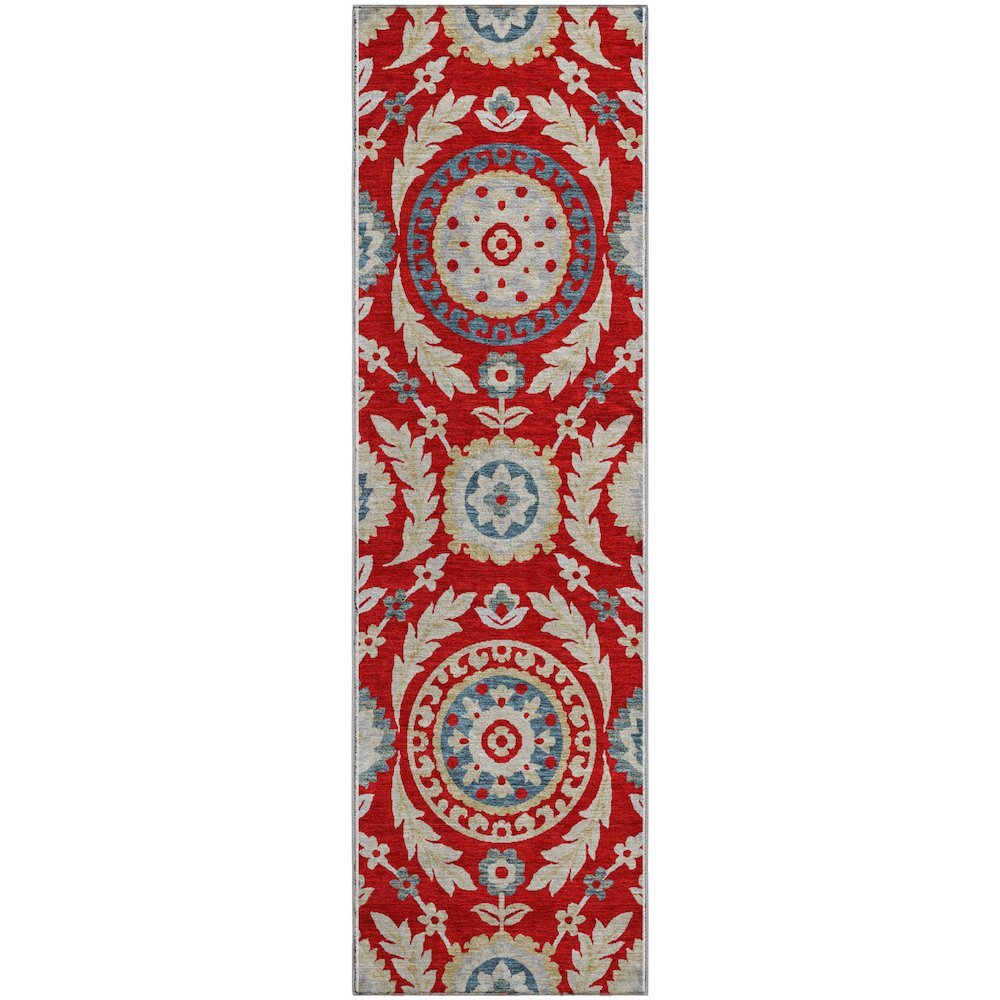 Premium Machine Washable Mayfield AMF751 Red 2'3" x 7'6" Runner Rug