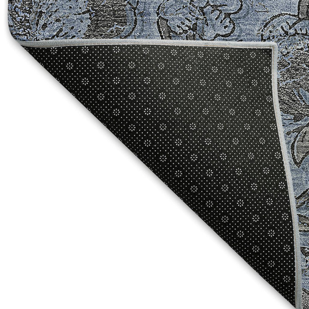 Premium Machine Washable Mayfield AMF771 Blue 8' x 8' Round Rug