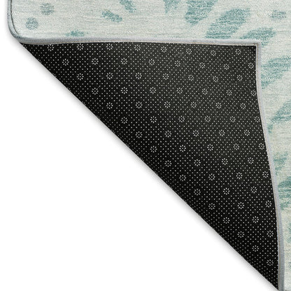 Premium Machine Washable Mayfield AMF778 Teal 8' x 8' Round Rug