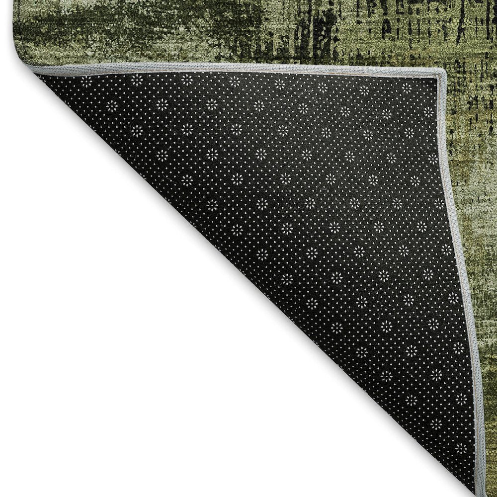 Premium Machine Washable Mayfield AMF792 Olive 8' x 8' Round Rug