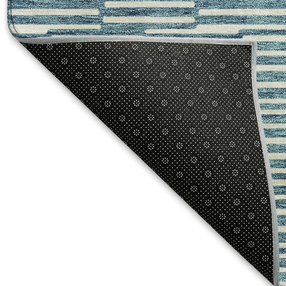 Premium Machine Washable Mayfield AMF918 Teal 8' x 8' Round Rug
