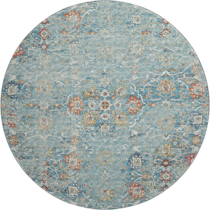 Premium Machine Washable Mayfield  Multi 8' x 8' Round Rug