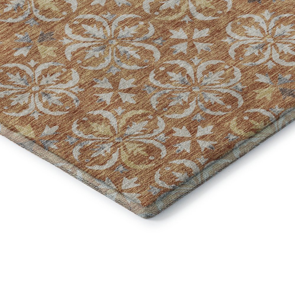 Premium Machine Washable Mayfield AMF930 Copper 8' x 8' Round Rug
