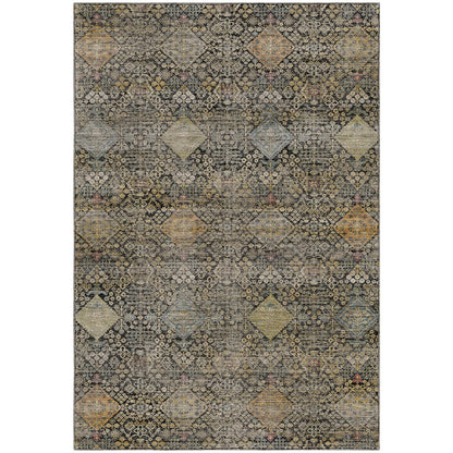 Machine Washable Aristo AR1 Black 3' x 5' Rug