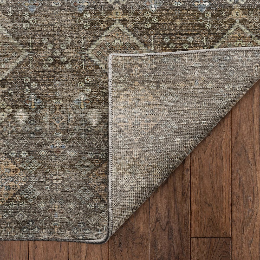 Machine Washable Aristo AR1 Brown 5' x 7'6" Rug