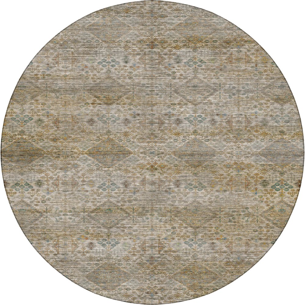 Machine Washable Aristo AR1 Ivory 8' x 8' Round Rug