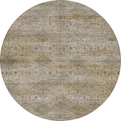 Machine Washable Aristo AR1 Ivory 8' x 8' Round Rug