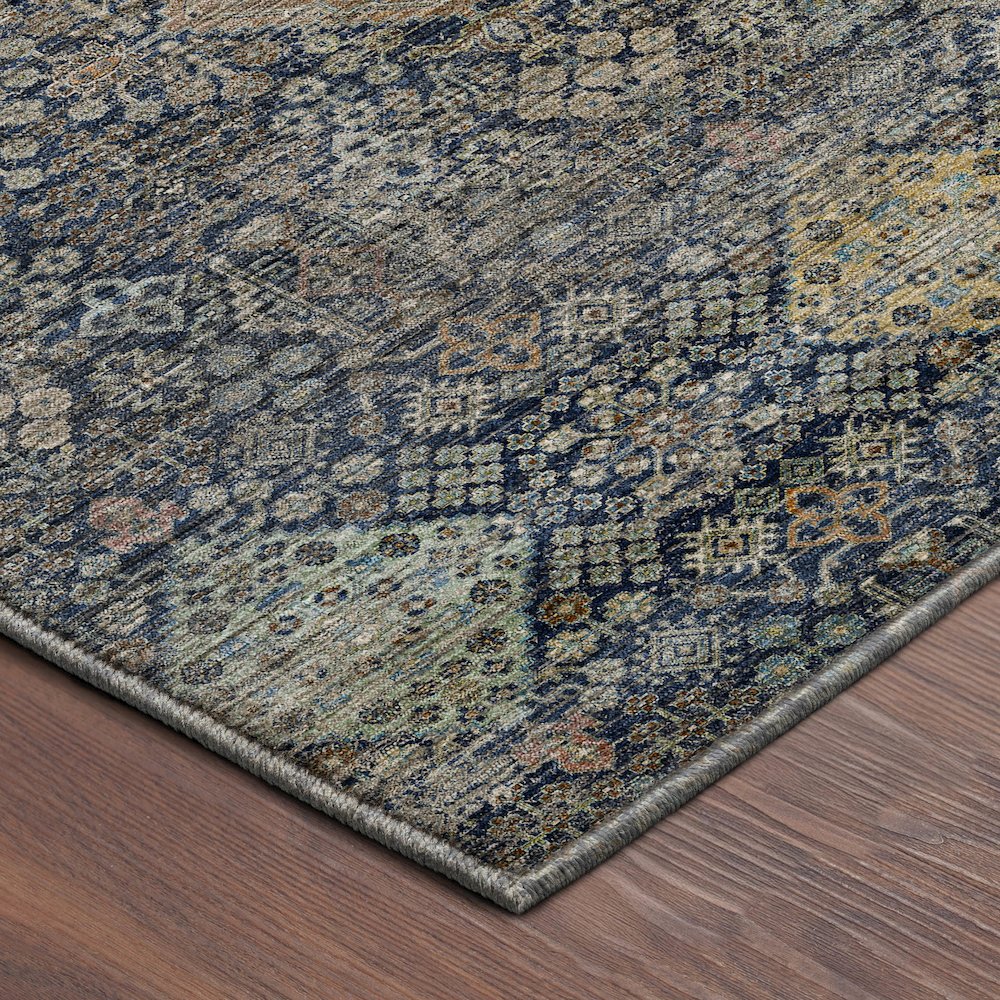 Machine Washable Aristo AR1 Blue 8' x 8' Round Rug