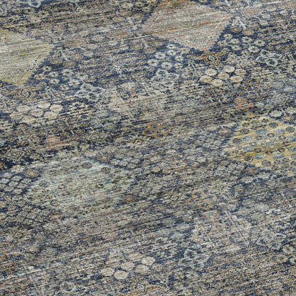 Machine Washable Aristo AR1 Blue 8' x 8' Round Rug