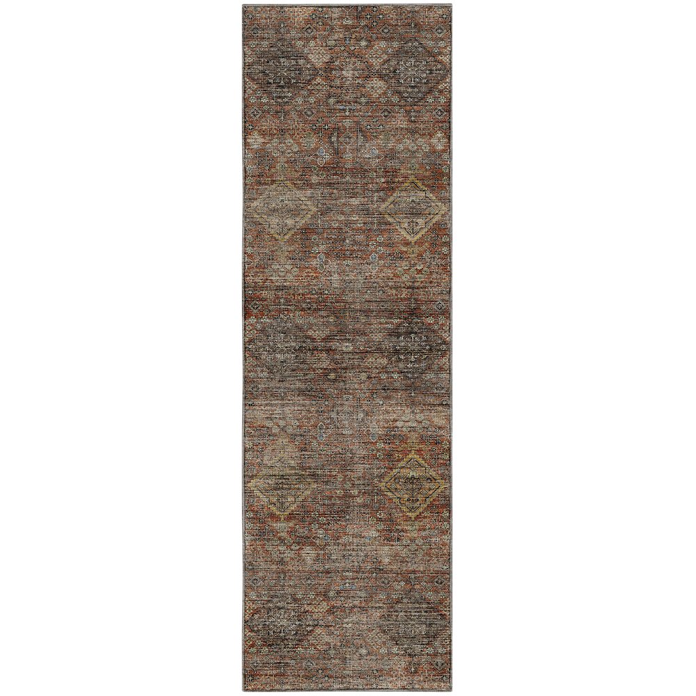 Machine Washable Aristo AR1 Orange 2'3" x 7'6" Runner Rug