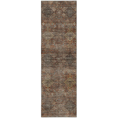Machine Washable Aristo AR1 Orange 2'3" x 7'6" Runner Rug