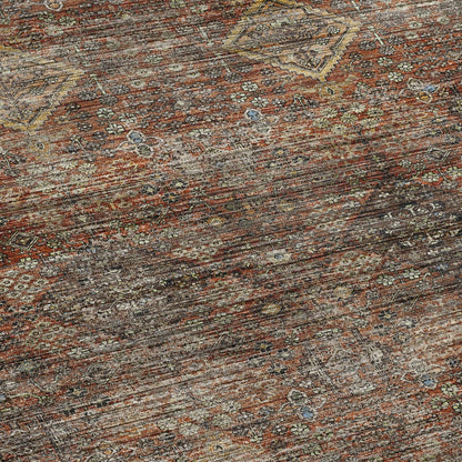 Machine Washable Aristo AR1 Orange 6'6" x 9'6" Rug