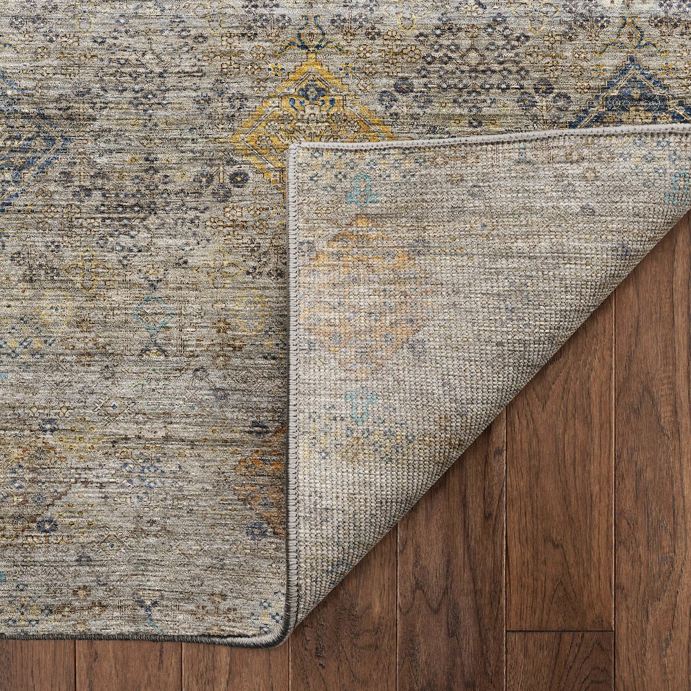 Machine Washable Aristo AR1 Gray 8' x 8' Round Rug