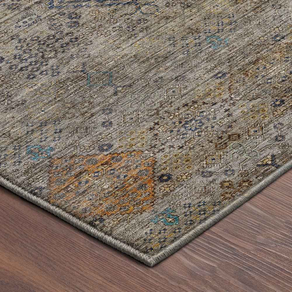 Machine Washable Aristo AR1 Gray 8' x 8' Round Rug