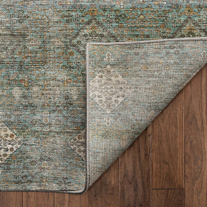 Machine Washable Aristo AR1 Teal 3' x 5' Rug