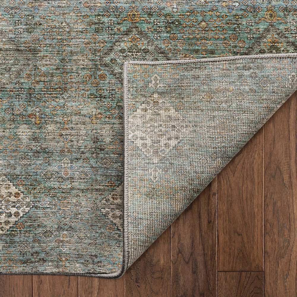 Machine Washable Aristo AR1 Teal 5' x 7'6" Rug