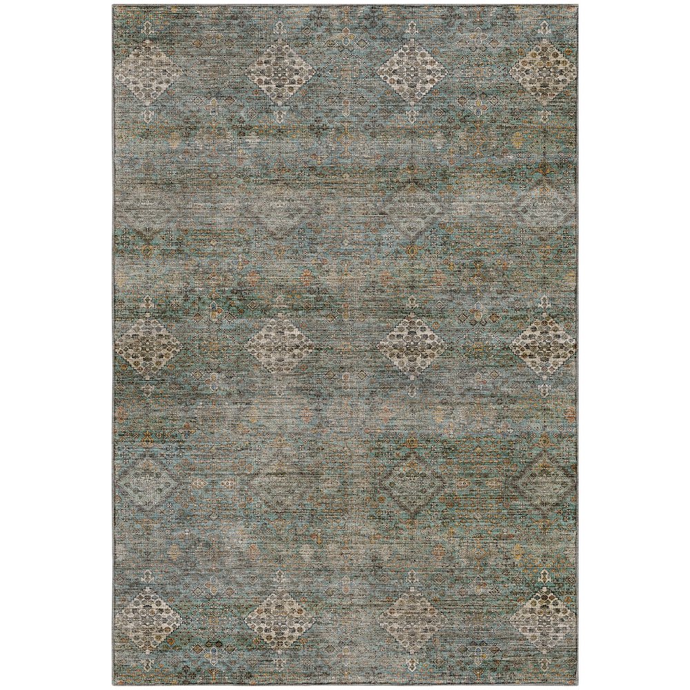 Machine Washable Aristo AR1 Teal 5' x 7'6" Rug