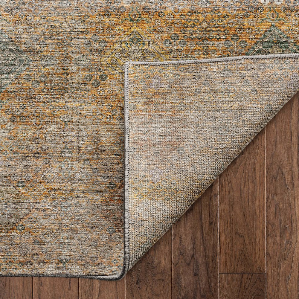 Machine Washable Aristo AR1 Orange 8' x 8' Round Rug