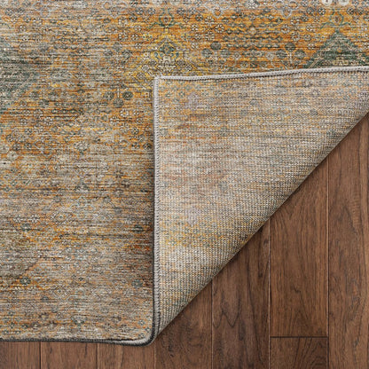 Machine Washable Aristo AR1 Orange 8' x 8' Round Rug