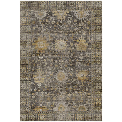 Machine Washable Aristo AR2 Gray 2'6" x 3'10" Rug