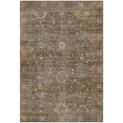 Machine Washable Aristo AR2 Brown 3' x 5' Rug
