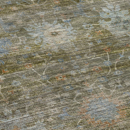 Machine Washable Aristo AR2 Green 10' x 14' Rug