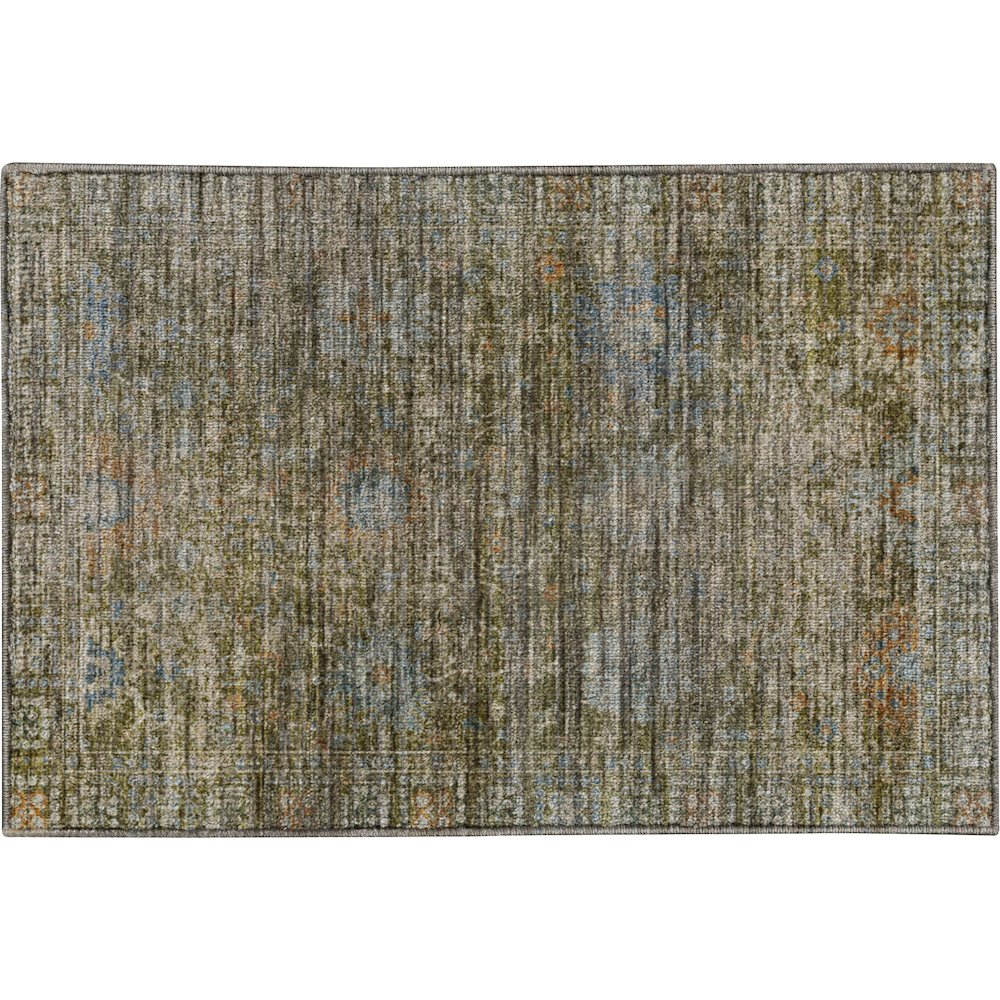 Machine Washable Aristo AR2 Green 1'8" x 2'6" Rug