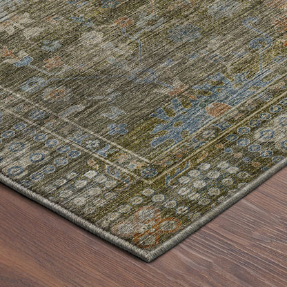 Machine Washable Aristo AR2 Green 5' x 7'6" Rug