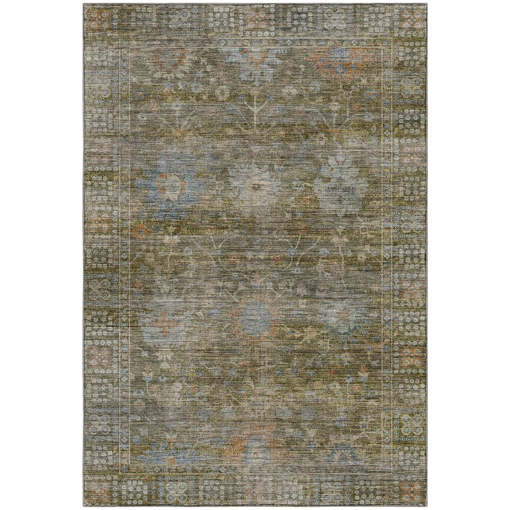 Machine Washable Aristo AR2 Green 5' x 7'6" Rug