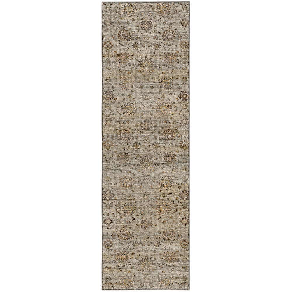 Machine Washable Aristo AR3 Brown 2'3" x 7'6" Runner Rug