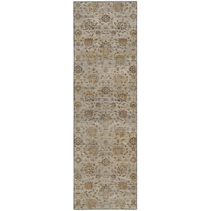 Machine Washable Aristo AR3 Brown 2'3" x 7'6" Runner Rug