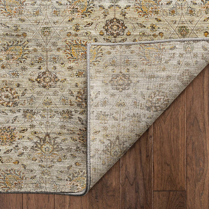 Machine Washable Aristo AR3 Brown 5' x 7'6" Rug