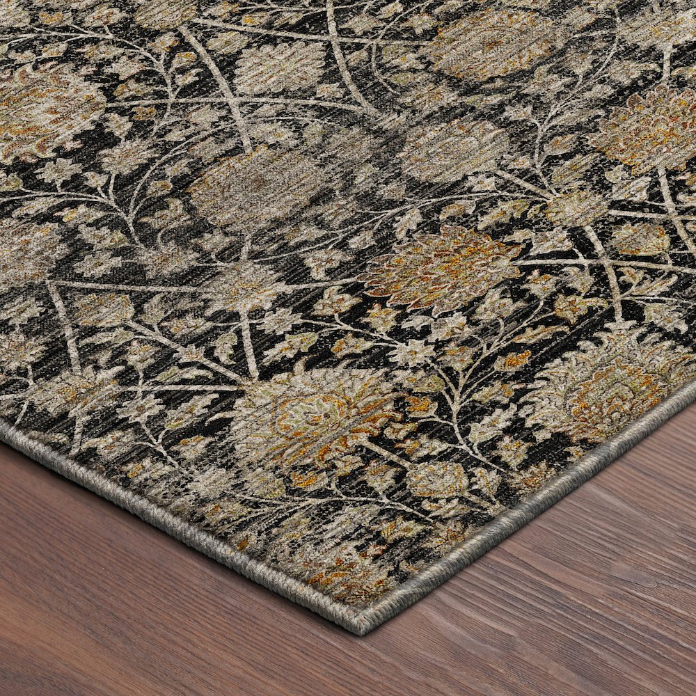 Machine Washable Aristo AR3 Black 5' x 7'6" Rug