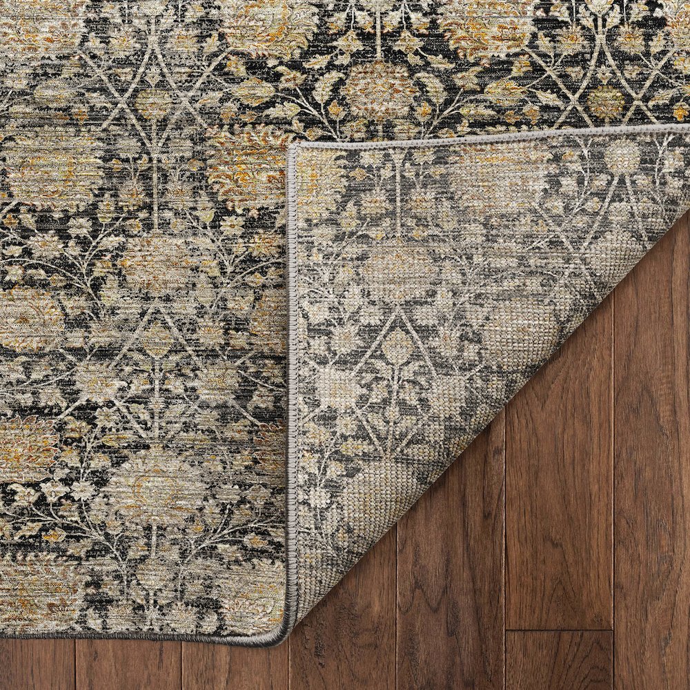 Machine Washable Aristo AR3 Black 8' x 10' Rug