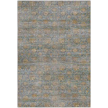 Machine Washable Aristo AR3 Blue 10' x 14' Rug
