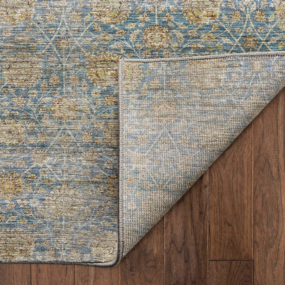 Machine Washable Aristo AR3 Blue 2'3" x 7'6" Runner Rug