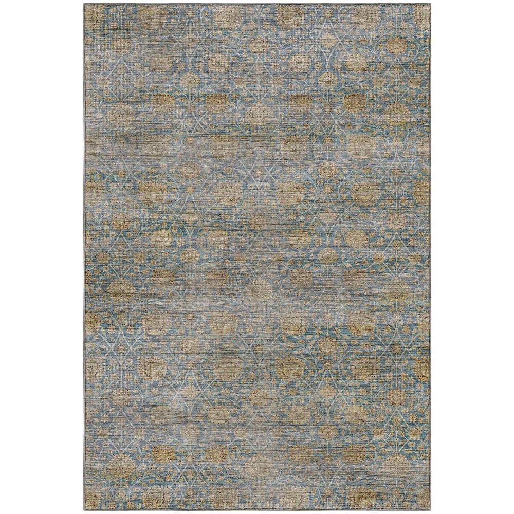 Machine Washable Aristo AR3 Blue 5' x 7'6" Rug